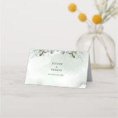 Boho Eucalyptus groen takken gouden plaats kaart Plaatskaartje (Achterkant)