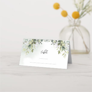 Boho Eucalyptus groen takken gouden plaats kaart Plaatskaartje