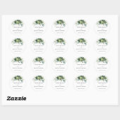 Boho Eucalyptus Groene Begroeiing Zomer Bruiloft Ronde Sticker (Vel)