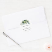 Boho Eucalyptus Groene Begroeiing Zomer Bruiloft Ronde Sticker (Envelop)