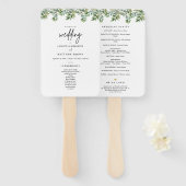 Boho Eucalyptus Groene Huwelijksceremonie Programm Handwaaier (Voorkant en achterkant)