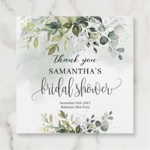Boho Eucalyptus groene takken gouden Bruids- Bedankjes Labels