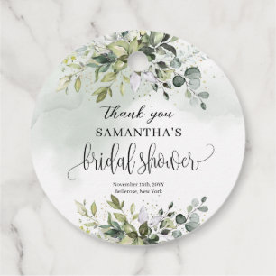 Boho Eucalyptus groene takken gouden Bruids- Bedankjes Labels