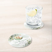 Boho eucalyptus groene teddybeer over de maan ronde kartonnen onderzetter (Insitu)