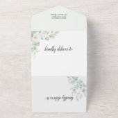 Boho Eucalyptus Groene Zomer Bruiloft All In One Uitnodiging (Buitenkant)
