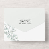 Boho Eucalyptus Groene Zomer Bruiloft All In One Uitnodiging (Achterkant)