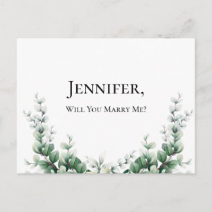 Boho Eucalyptus Groene Zomer Bruiloft Briefkaart