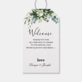 Boho Eucalyptus Groene Zomer Bruiloft Cadeaulabel