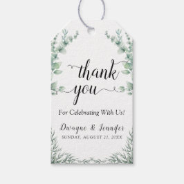 Boho Eucalyptus Groene Zomer Bruiloft Cadeaulabel
