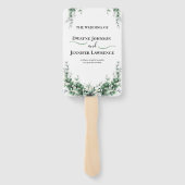 Boho Eucalyptus Groene Zomer Bruiloft Handwaaier (Achterkant)