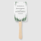 Boho Eucalyptus Groene Zomer Bruiloft Handwaaier (Achterkant)