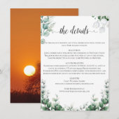 Boho Eucalyptus Groene Zomer Bruiloft Informatiekaartje (Voorkant / Achterkant)