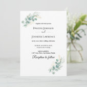 Boho Eucalyptus Groene Zomer Bruiloft Kaart (Staand voorkant)