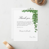 Boho Eucalyptus Groene Zomer Bruiloft Notitiekaartje (Voorkant / Achterkant in situ)