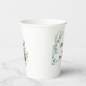 Boho Eucalyptus Groene Zomer Bruiloft Papieren Bekers (Rechts)