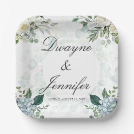 Boho Eucalyptus Groene Zomer Bruiloft Papieren Bordje