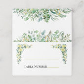 Boho Eucalyptus Groene Zomer Bruiloft Plaatskaartje (Buitenkant ongevouwen)