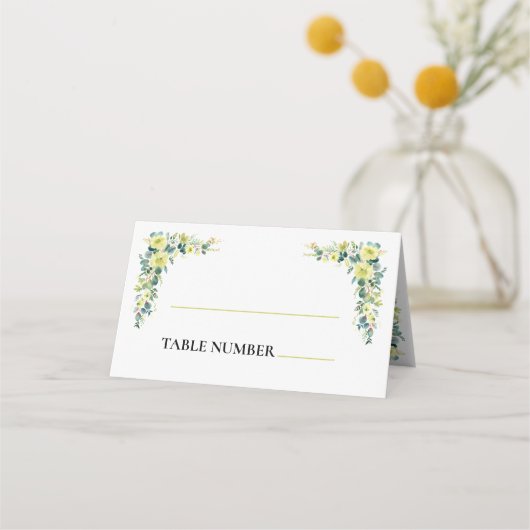 Boho Eucalyptus Groene Zomer Bruiloft Plaatskaartje (Voorkant)
