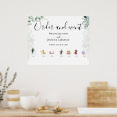 Boho Eucalyptus Groene Zomer Bruiloft Poster (Keuken)