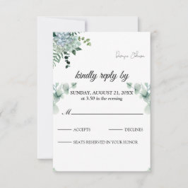 Boho Eucalyptus Groene Zomer Bruiloft RSVP Kaartje