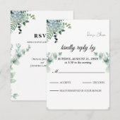 Boho Eucalyptus Groene Zomer Bruiloft RSVP Kaartje (Voorkant / Achterkant)