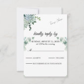 Boho Eucalyptus Groene Zomer Bruiloft RSVP Kaartje (Voorkant)