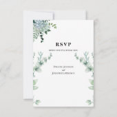 Boho Eucalyptus Groene Zomer Bruiloft RSVP Kaartje (Achterkant)
