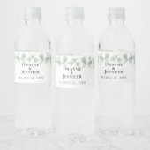 Boho Eucalyptus Groene Zomer Bruiloft Waterfles Etiket (Flessen)