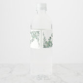 Boho Eucalyptus Groene Zomer Bruiloft Waterfles Etiket (Achterkant)