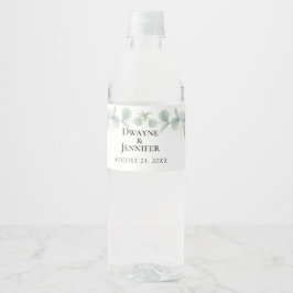 Boho Eucalyptus Groene Zomer Bruiloft Waterfles Etiket