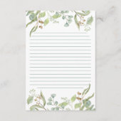 BOHO Eucalyptus Leaf Foliage Waterverf Greenery Advieskaart (Achterkant)