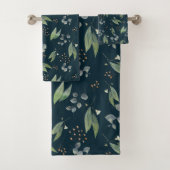 Boho eucalyptus leaf groene bladbloem bad handdoek (Insitu)