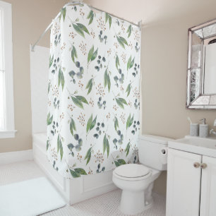 Boho eucalyptus leaf groene bladbloem douchegordijn