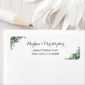 Boho Eucalyptus Leaf Wedding Return Label (Insitu)