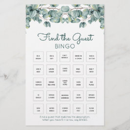 Boho Eucalyptus Leaves Baby shower Bingo Game