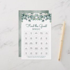 Boho Eucalyptus Leaves Baby shower Bingo Game