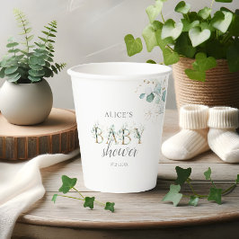 Boho Eucalyptus Leaves Baby shower Papieren Bekers