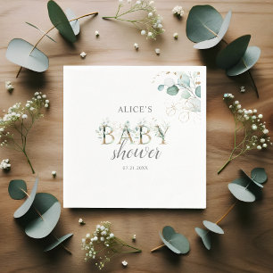 Boho Eucalyptus Leaves Baby shower Servet