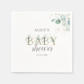 Boho Eucalyptus Leaves Baby shower Servet (Voorkant)