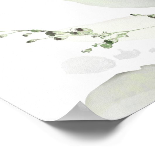 Boho Eucalyptus Leaves Gold Rehearal Welkom Sign Poster (Hoek)