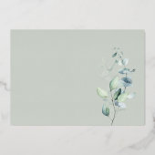 Boho Eucalyptus Leaves Quinceanera Folie Invitatio Folie Uitnodiging (Achterkant)