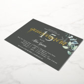 Boho Eucalyptus Leaves Quinceanera Folie Uitnodiging (Gedraaid)