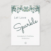 Boho Eucalyptus Let Love Sparkle Wedding Sparkler Visitekaartje (Voorkant)