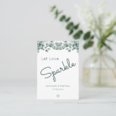Boho Eucalyptus Let Love Sparkle Wedding Sparkler Visitekaartje (Staand voorkant)