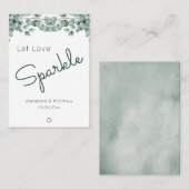 Boho Eucalyptus Let Love Sparkle Wedding Sparkler Visitekaartje (Voorkant / Achterkant)