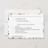 Boho Eucalyptus Palmblad & Beige Bloemen met Maalt RSVP Kaartje (Achterkant)