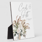 Boho Eucalyptus Pampas Beige Bloemkaarten Cadeaus Fotoplaat (Zijkant)