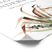 Boho Eucalyptus Pampas Beige Floral Welcome Sign Poster (Hoek)