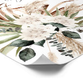 Boho Eucalyptus Pampas Bloemkaarten & Cadeaus Bord Poster (Hoek)