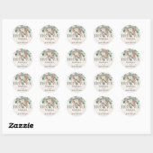 Boho eucalyptus pampas bruiloft dank u gunst ronde sticker (Vel)